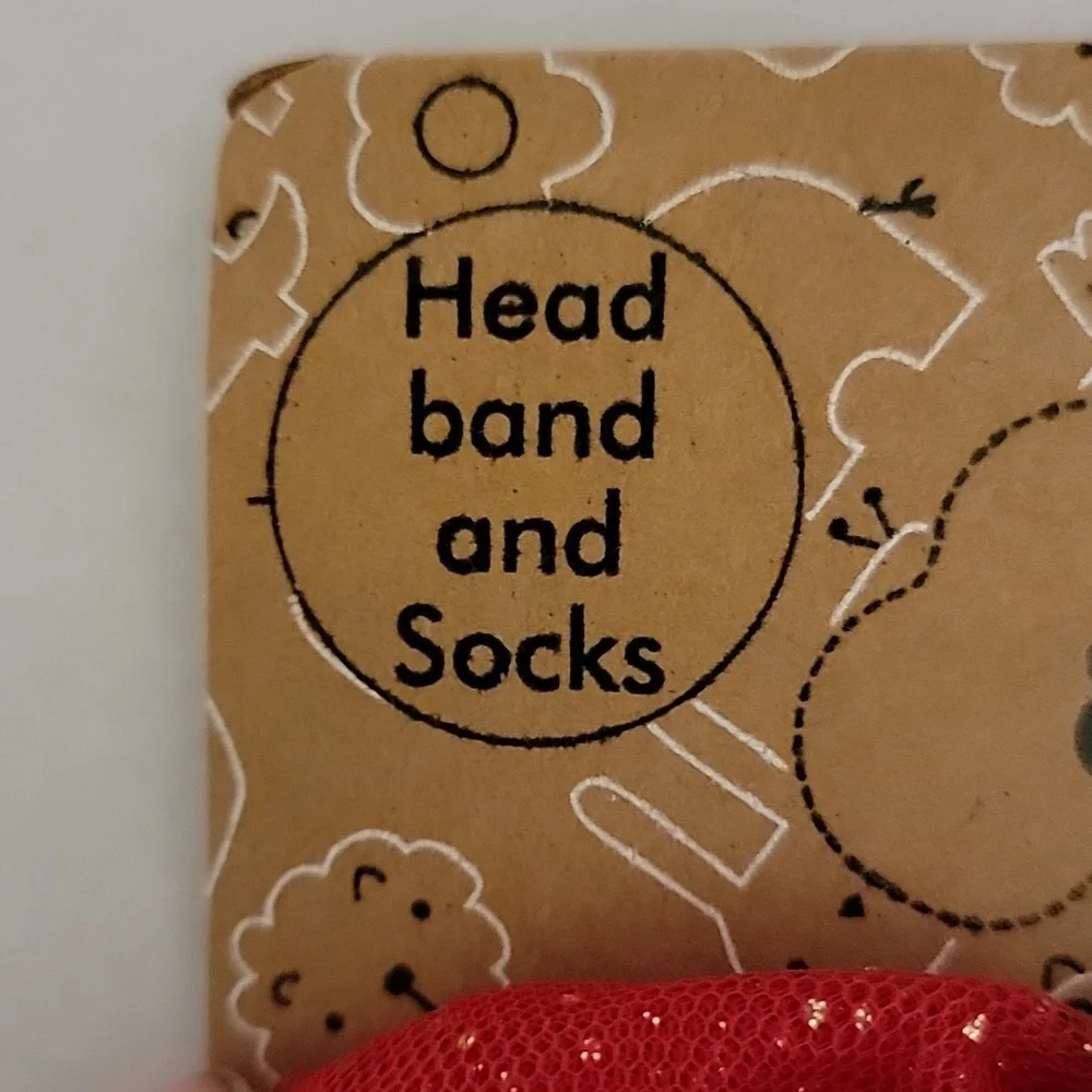 Baby essentials holiday Christmas reindeer  headband and socks